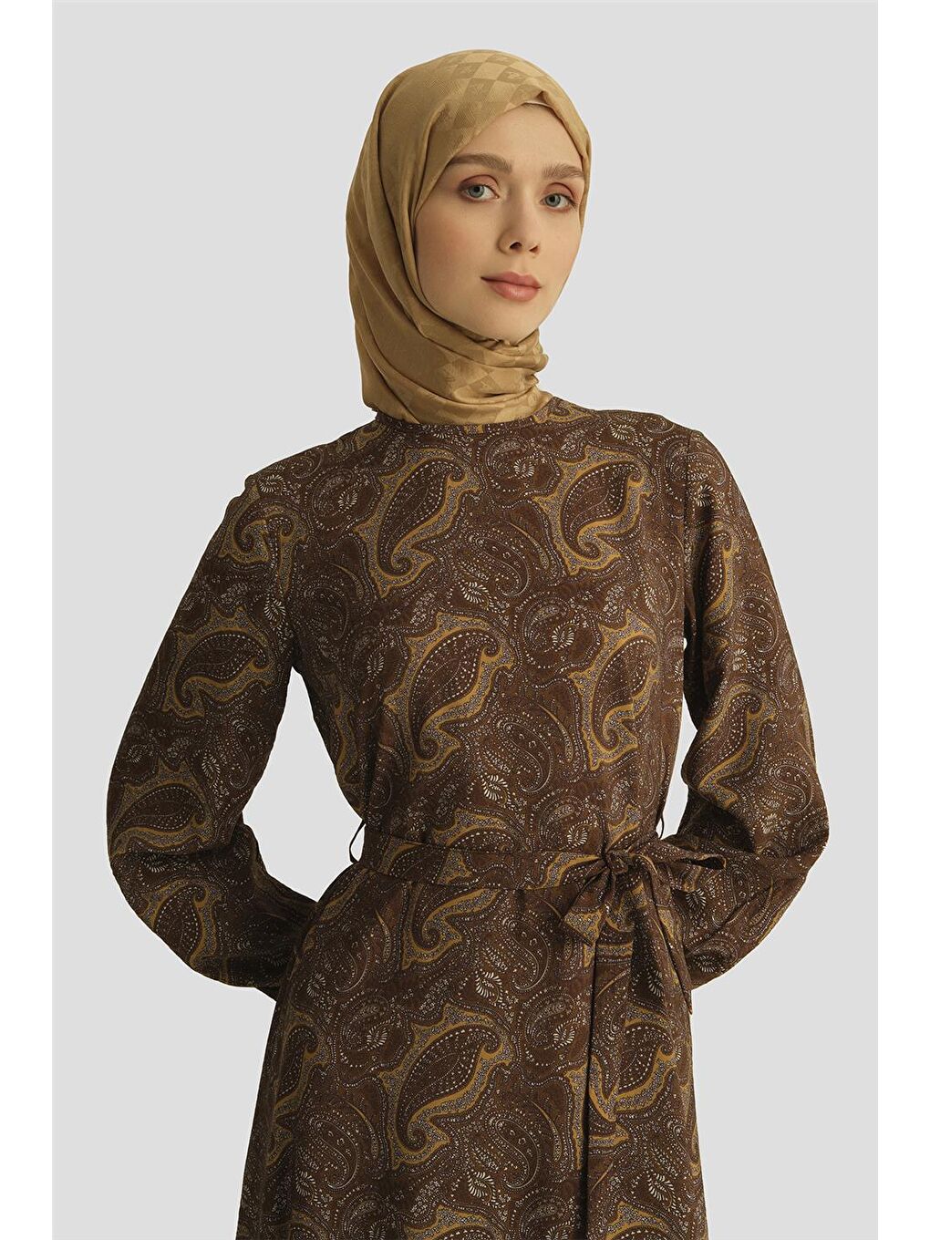 Trend Elbise 25Yt906 Kahverengi-2