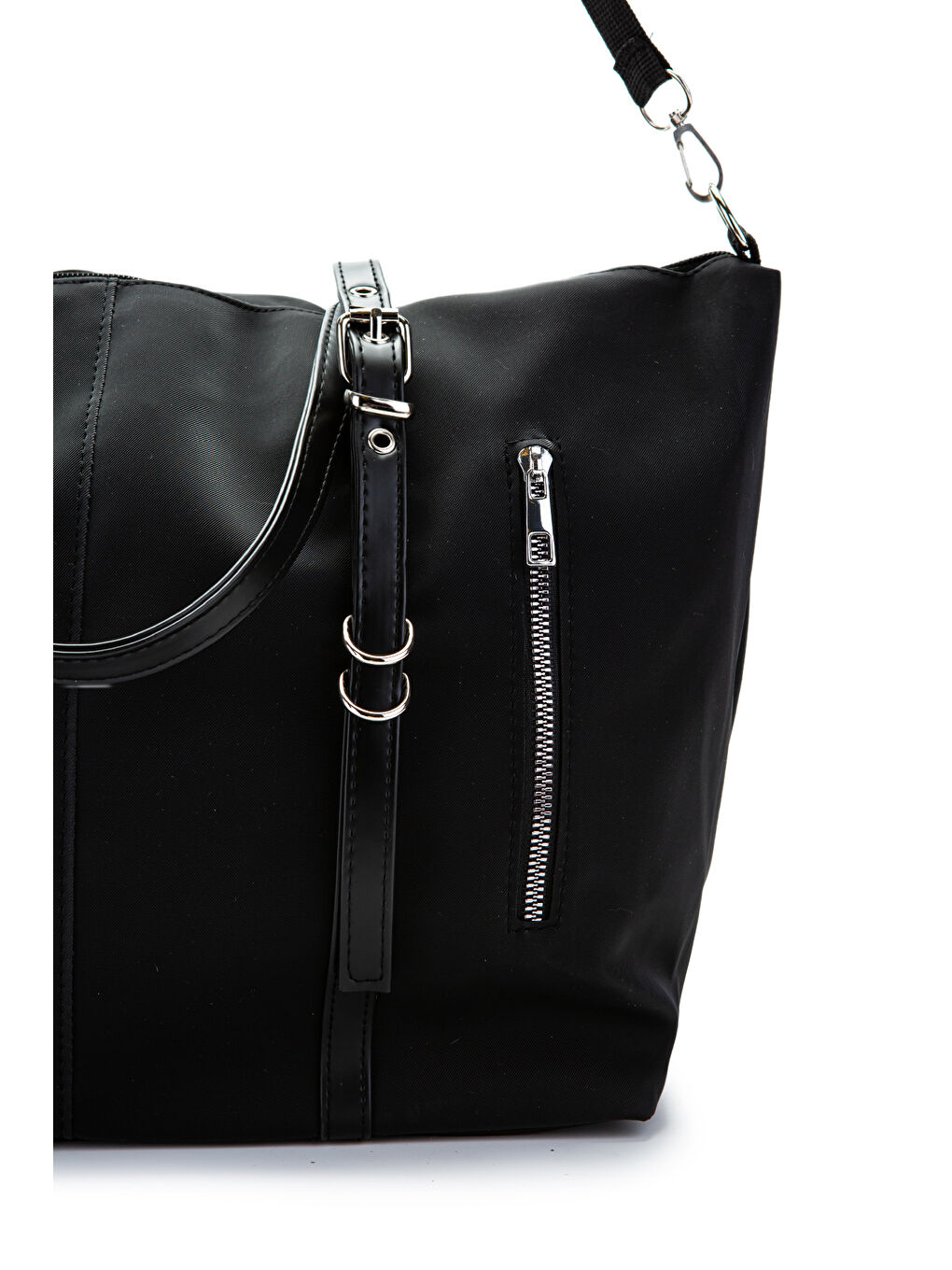 Cep Detaylı Suni Deri Kadın Kol Çanta Glide Siyah-5