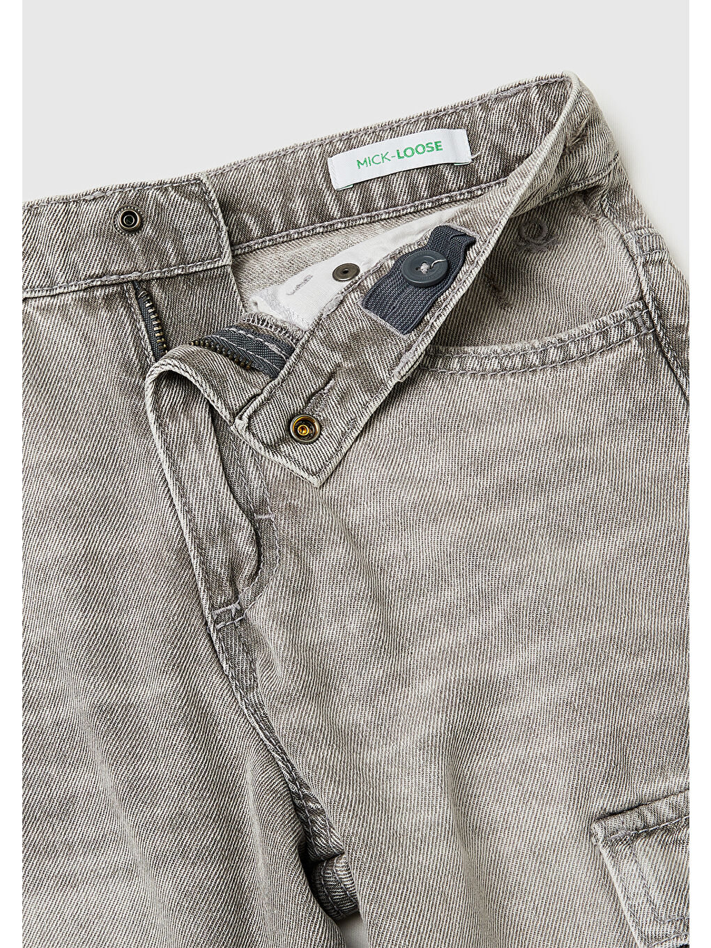 Erkek Çocuk Beyaz Cep Detaylı Logo İşlemeli Rahat Kalıp Denim Pantolon-2