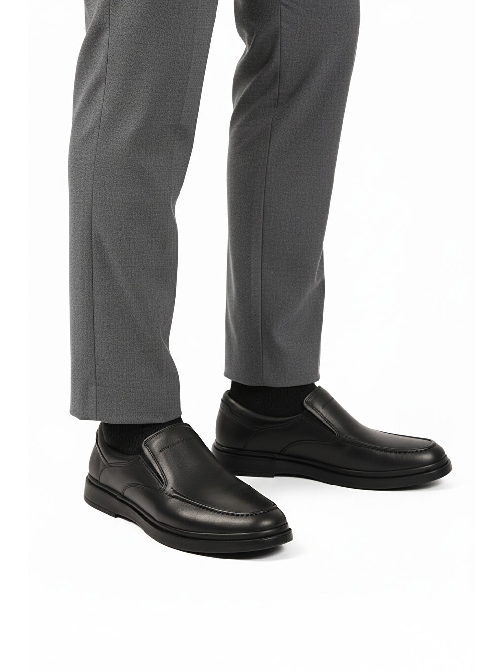 Siyah Hakiki Deri Erkek Casual Ayakkabı DSN 2029 M