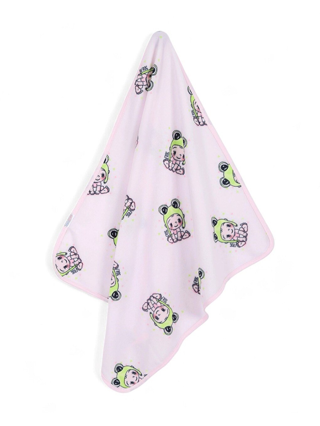 Pembe Bebek Baskılı Polar Bebek Battaniye (en:77cm Boy:87 Cm)-1