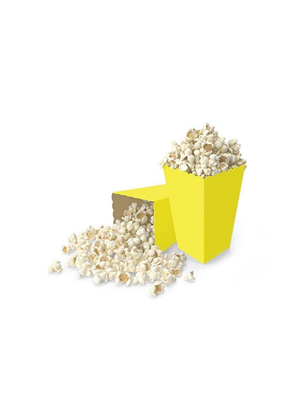 Patlamış Mısır Kutusu Popcorn Kutusu Sarı 8'li-1