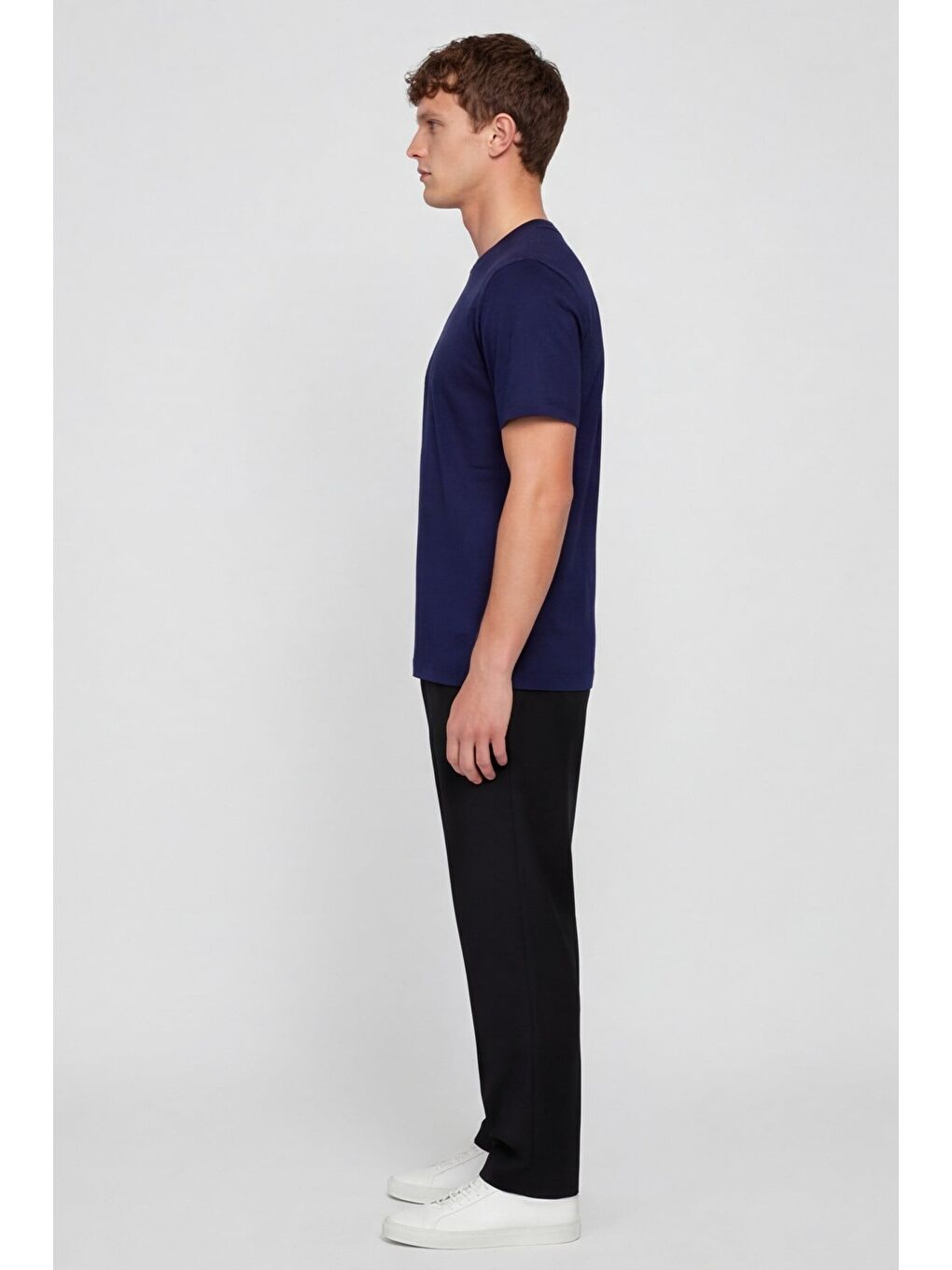 Erkek Mor Normal Kesim Regular Fit %100 Pamuk Bisiklet Yaka Basic Tişört-2