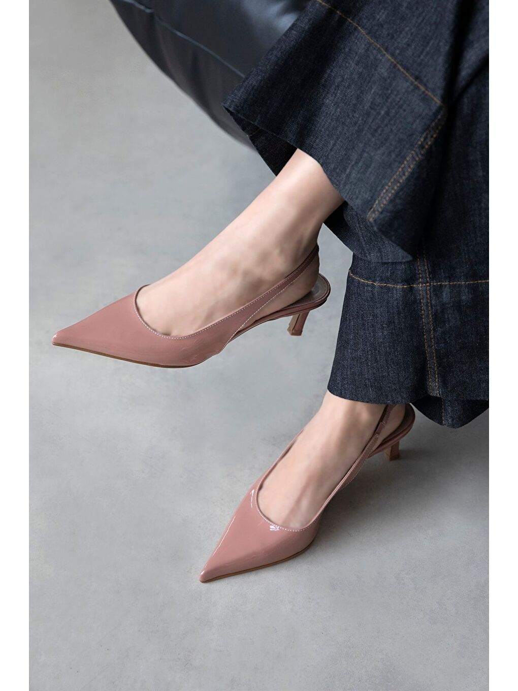 Pembe Molly Kadın Topuklu Rugan Ayakkabı Roze