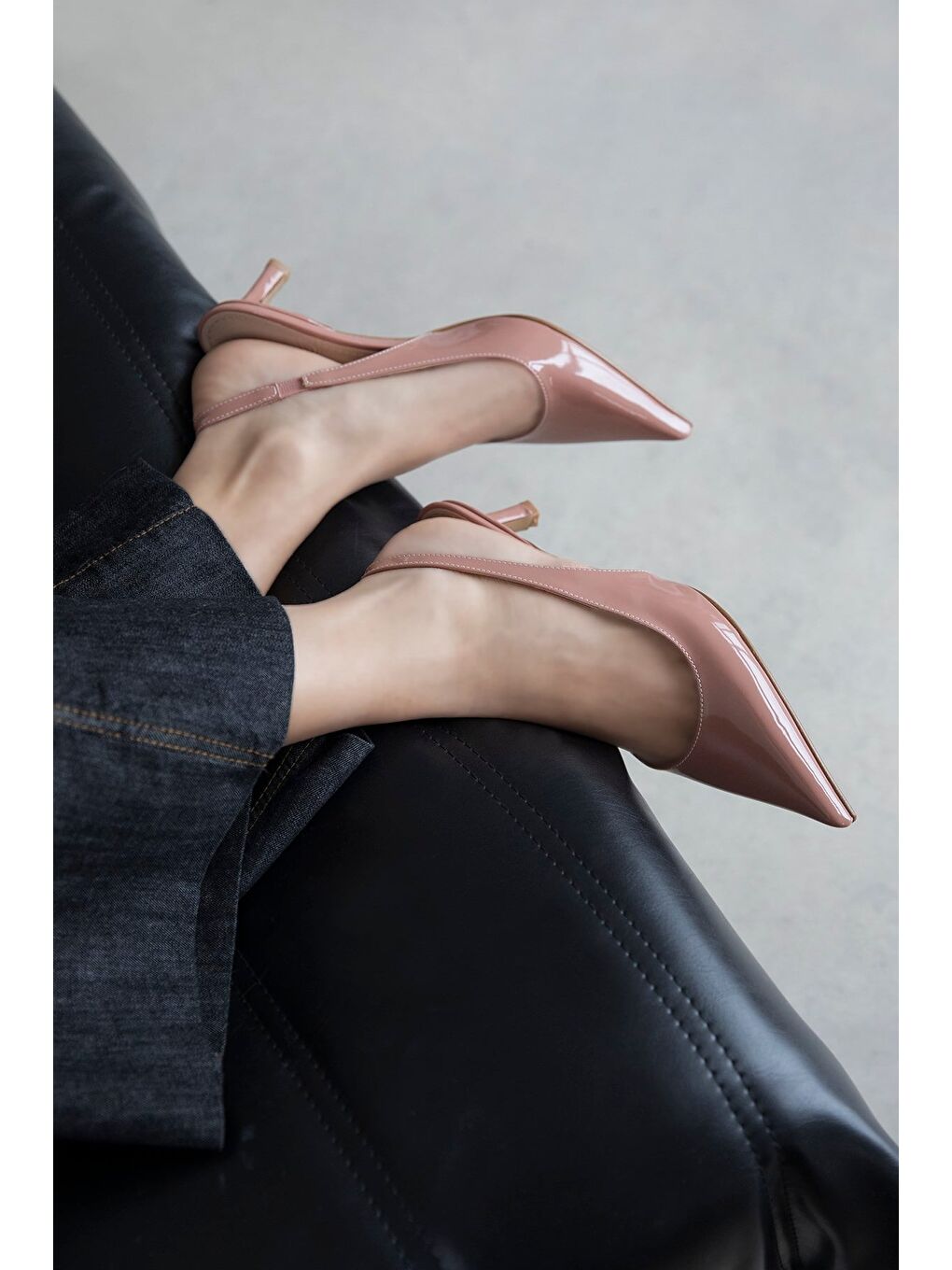 Pembe Molly Kadın Topuklu Rugan Ayakkabı Roze-1