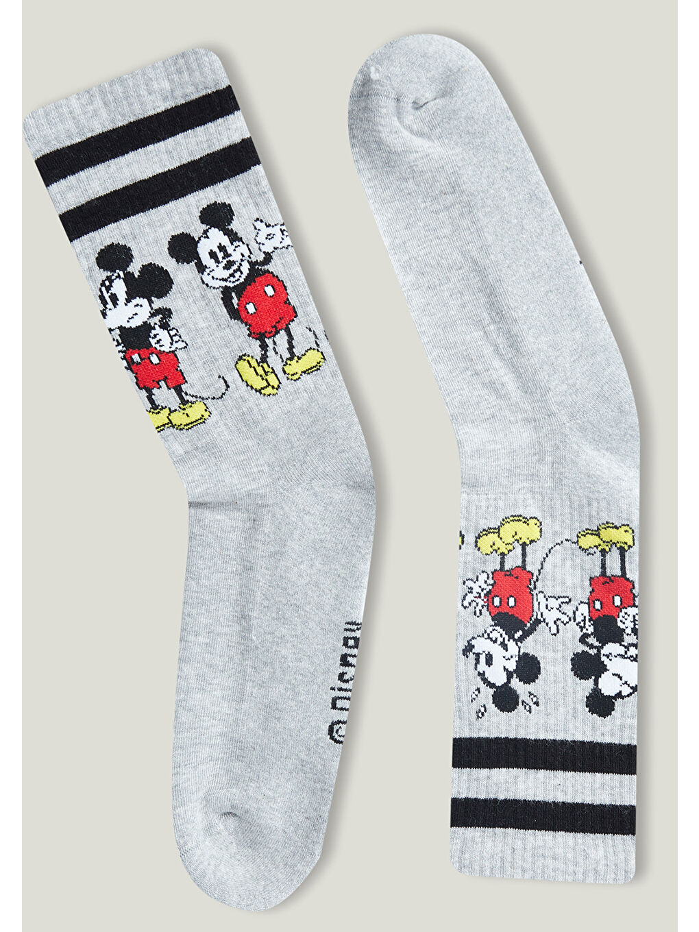 Erkek Çocuk Gri Mickey Desenli Soket Çorap