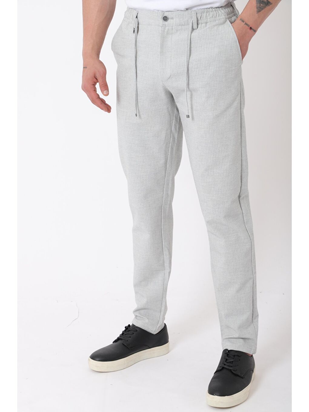 Gri Bel Lastikli Hitit Model Jogger Pantolon CPT-1_0397-1