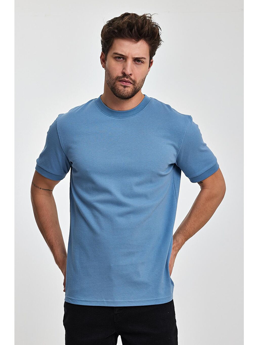 Mavi 30-1 Petek Süprem Bisiklet Yaka Erkek Tişört