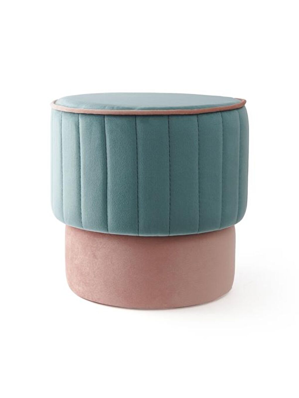 Rose Puf - Turkuaz / Pembe-2