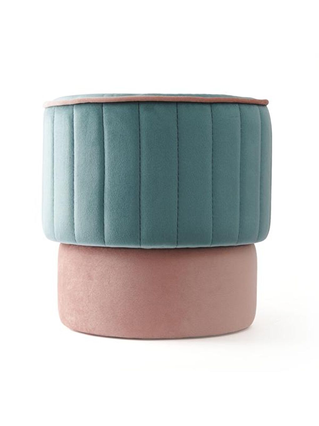 Rose Puf - Turkuaz / Pembe-3