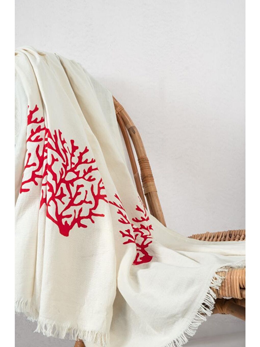 Kırmızı Müslin Peştemal 2 Katlı Organik Havlu-1