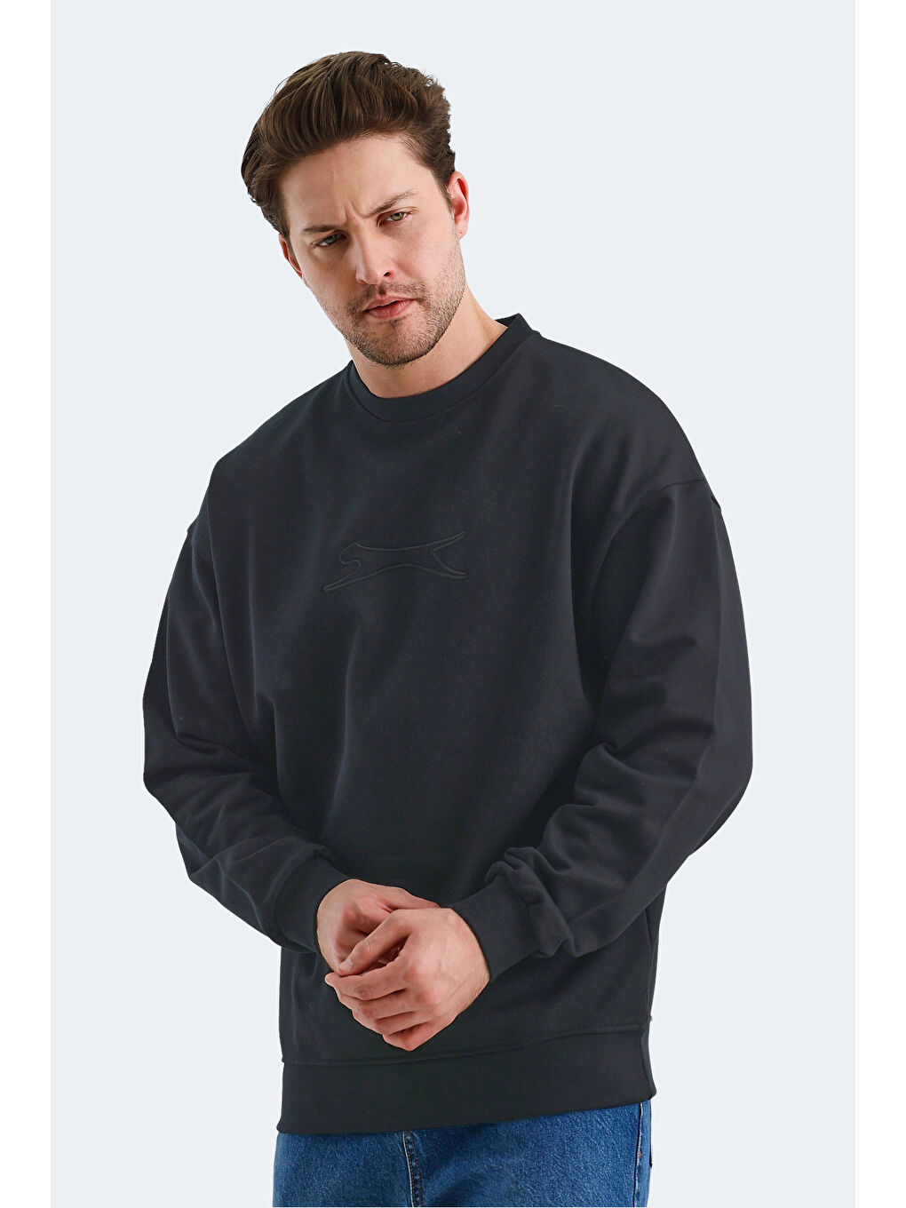 SLAZENGER VADIK OVERSIZE Erkek Sweatshirt Siyah - 5