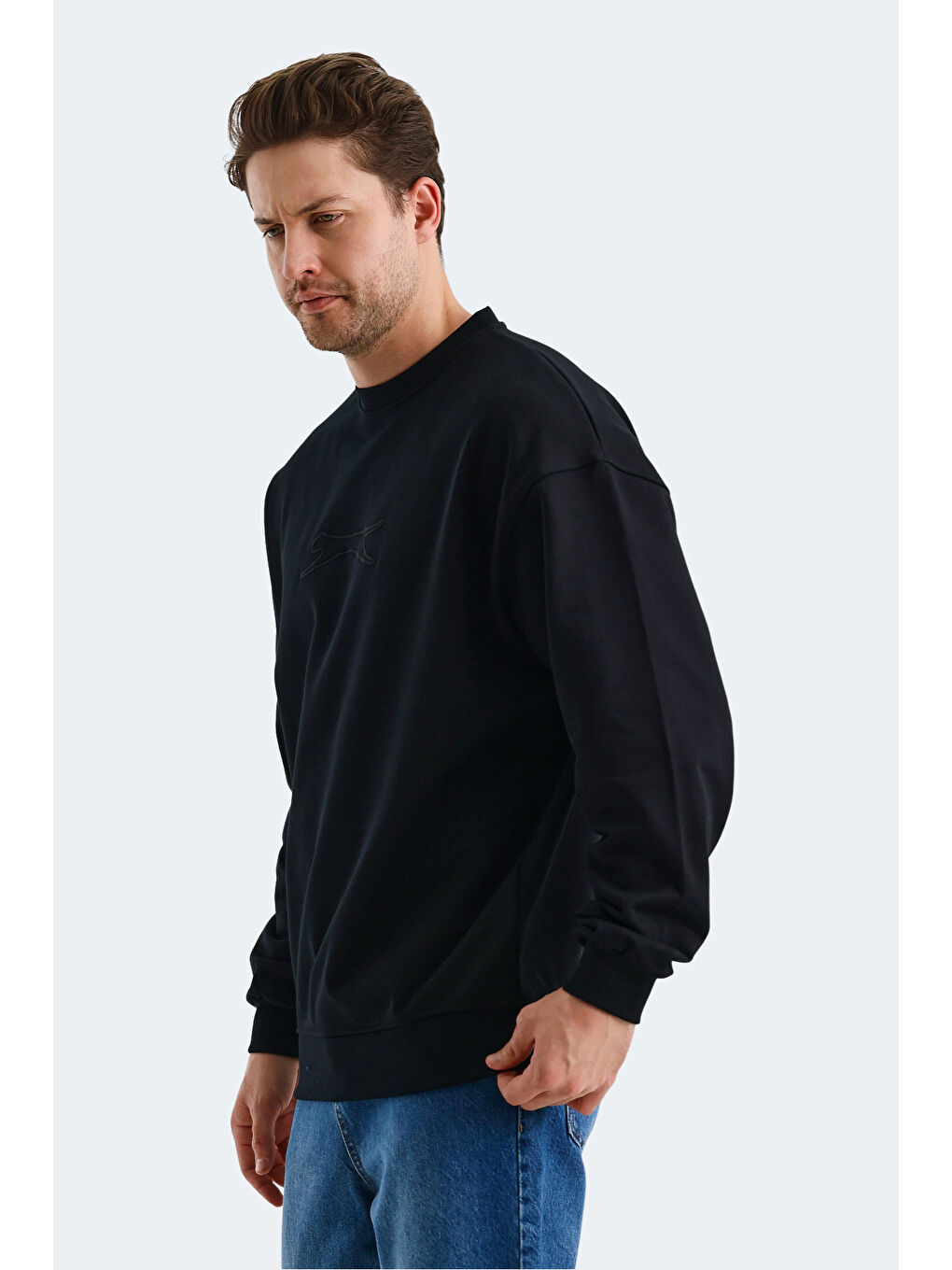 SLAZENGER VADIK OVERSIZE Erkek Sweatshirt Siyah - 2