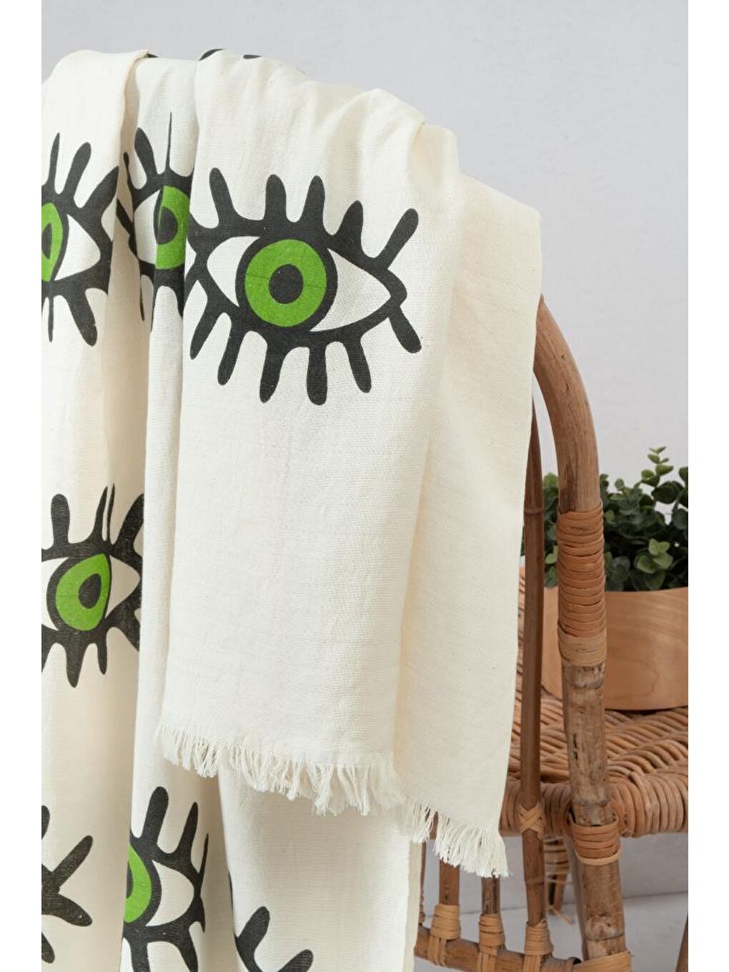 Yeşil Müslin Peştemal 2 Katlı Organik Havlu-1