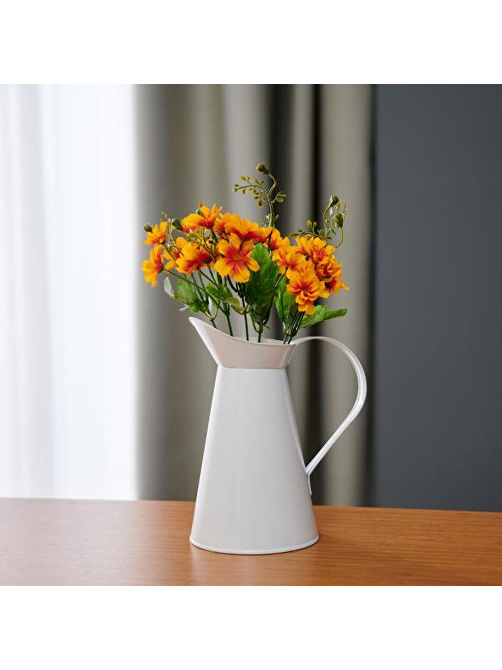 Turuncu Dekoratif Yapay Papatya - 34 cm