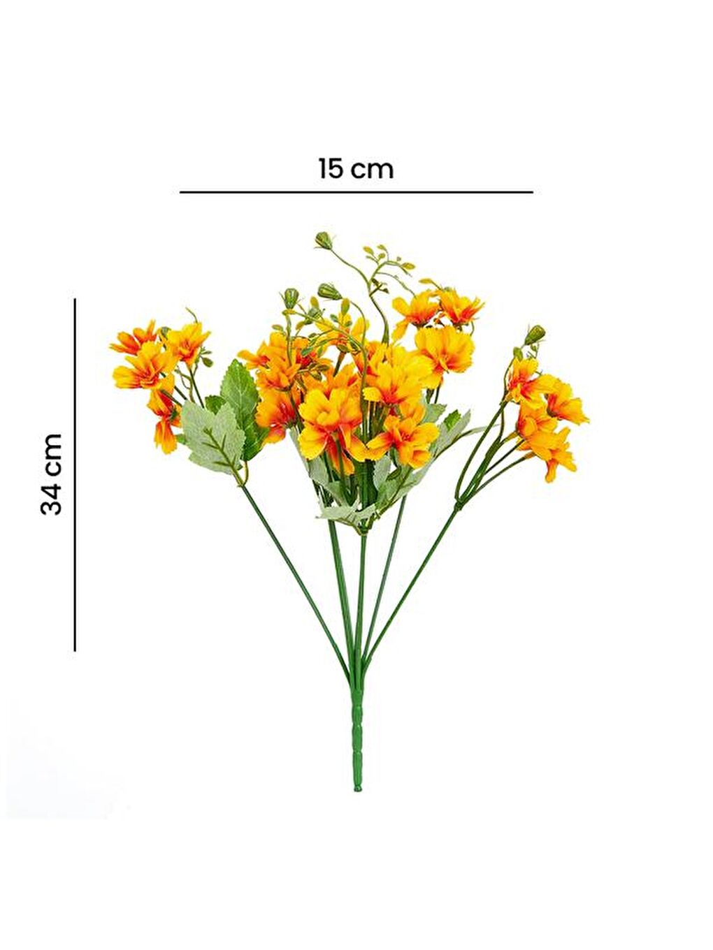Turuncu Dekoratif Yapay Papatya - 34 cm-3