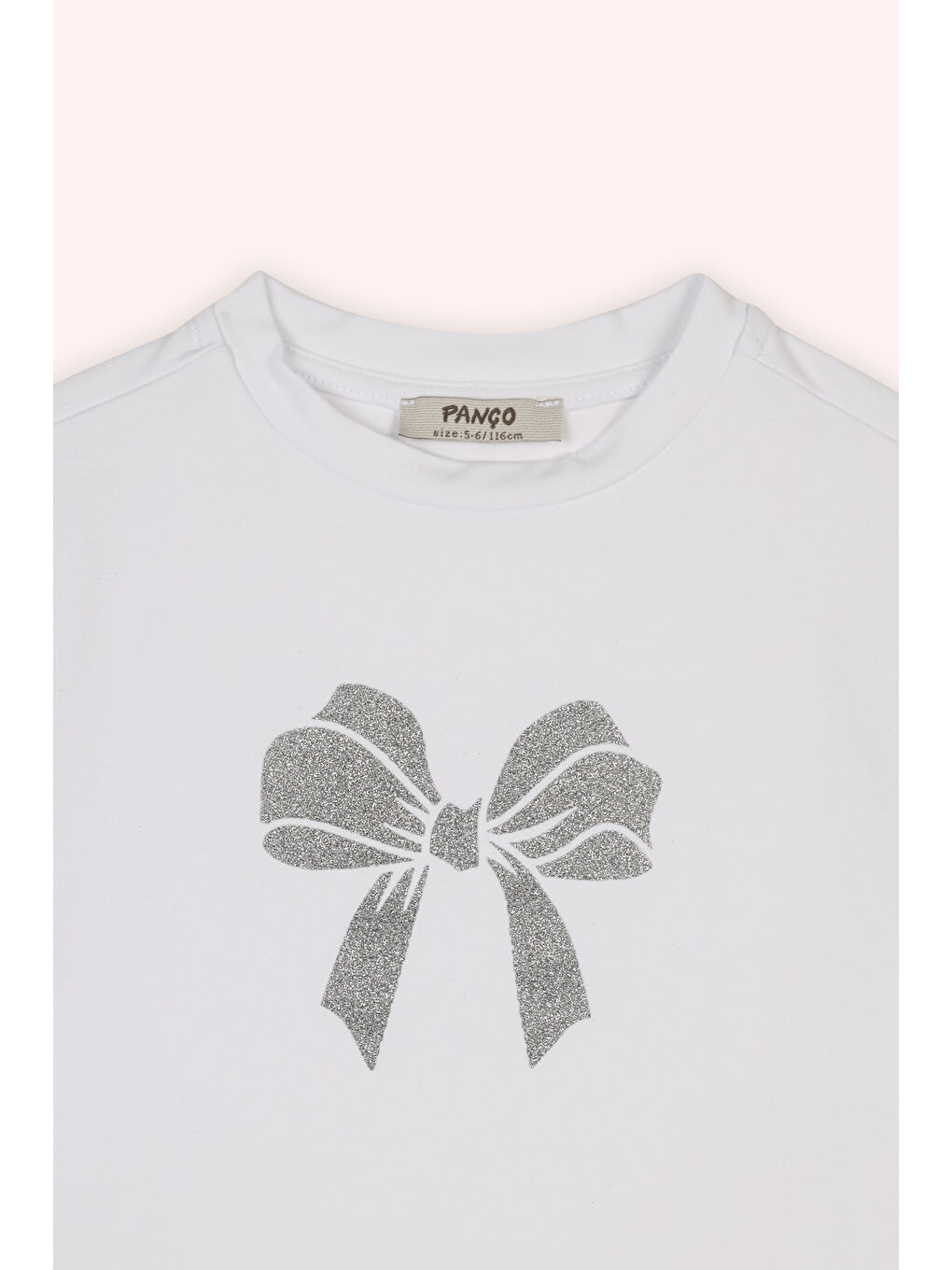 Kız Çocuk Sim Baskılı Beyaz Tişört-1