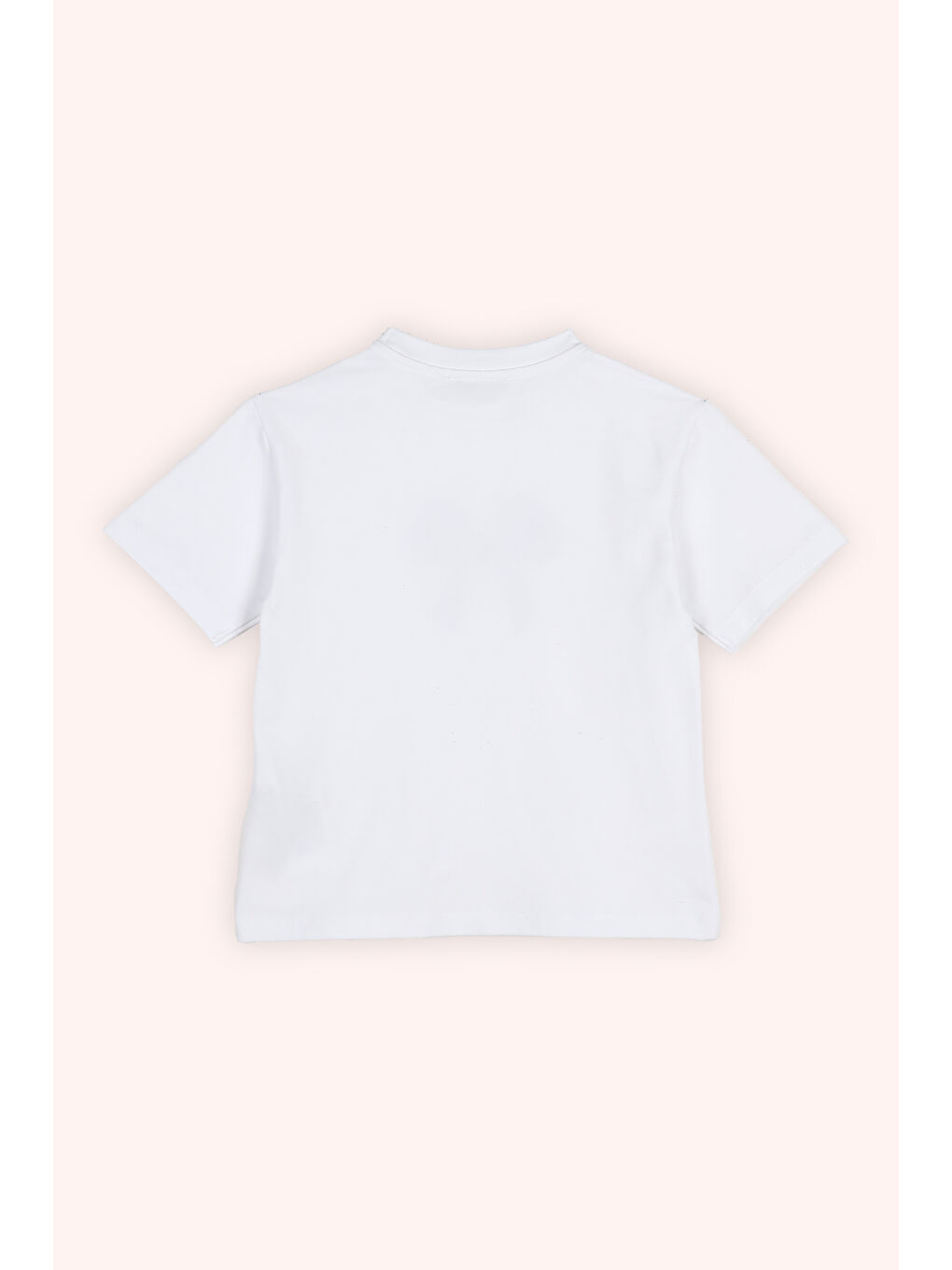 Kız Çocuk Sim Baskılı Beyaz Tişört-2
