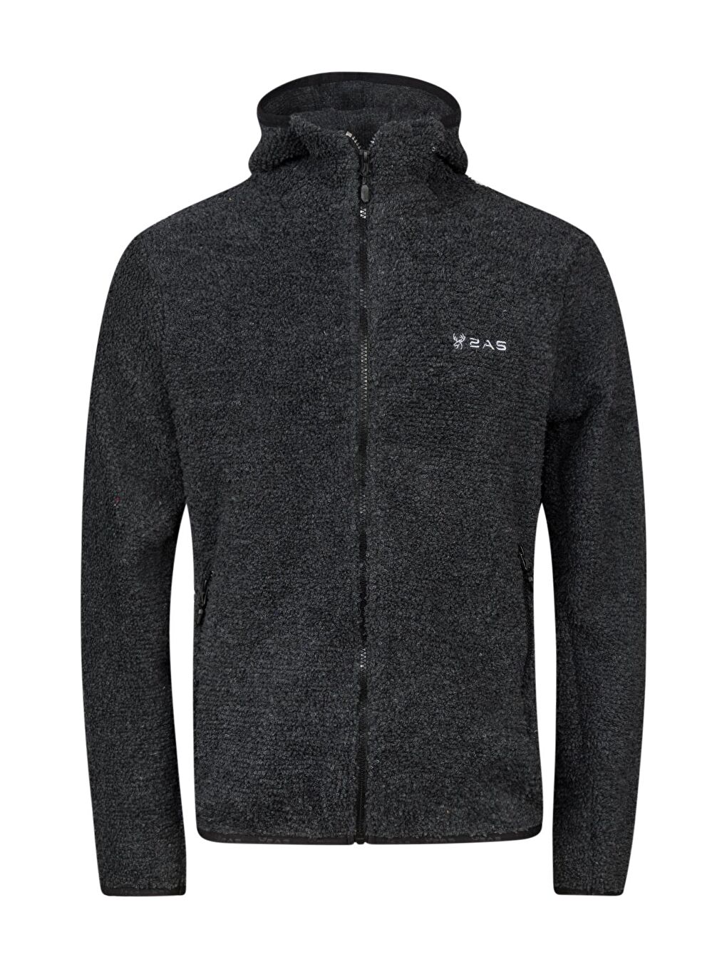 Edgar Erkek Kapüşonlu Havlu Merino Sweatshirt Siyah