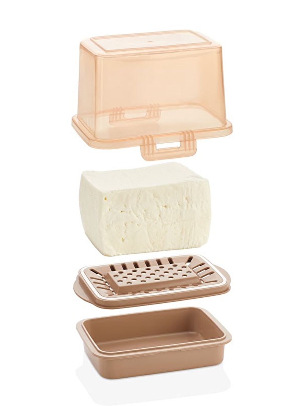 Gri Vp-074 Ecem Su Bölmeli Peynir Saklama Tazeleme Kabı Bakır-3