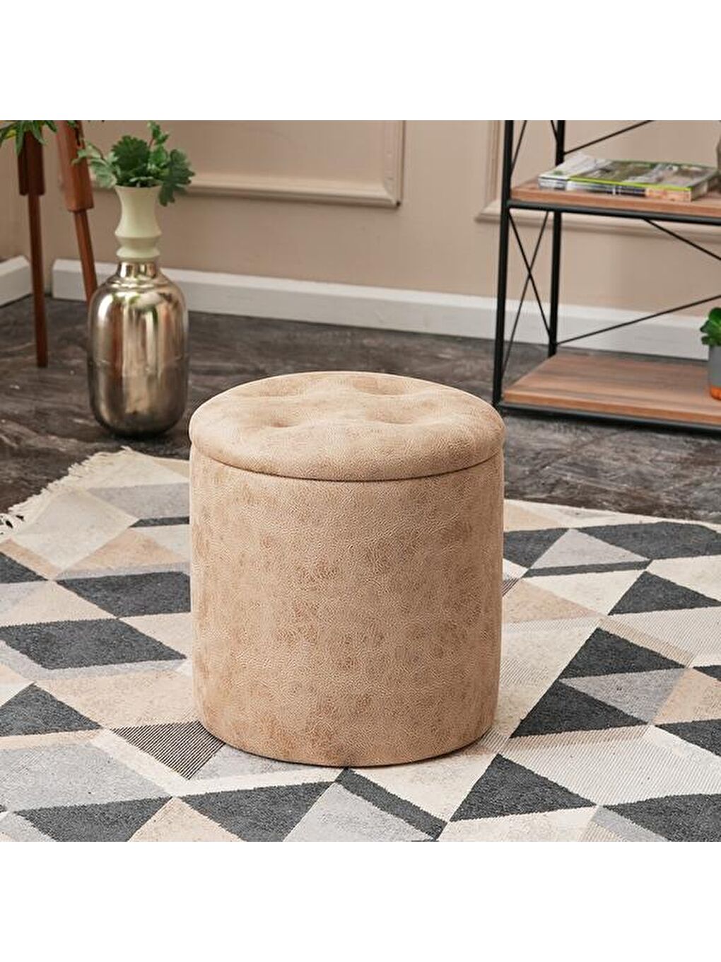 Sandıklı Puf - Bej