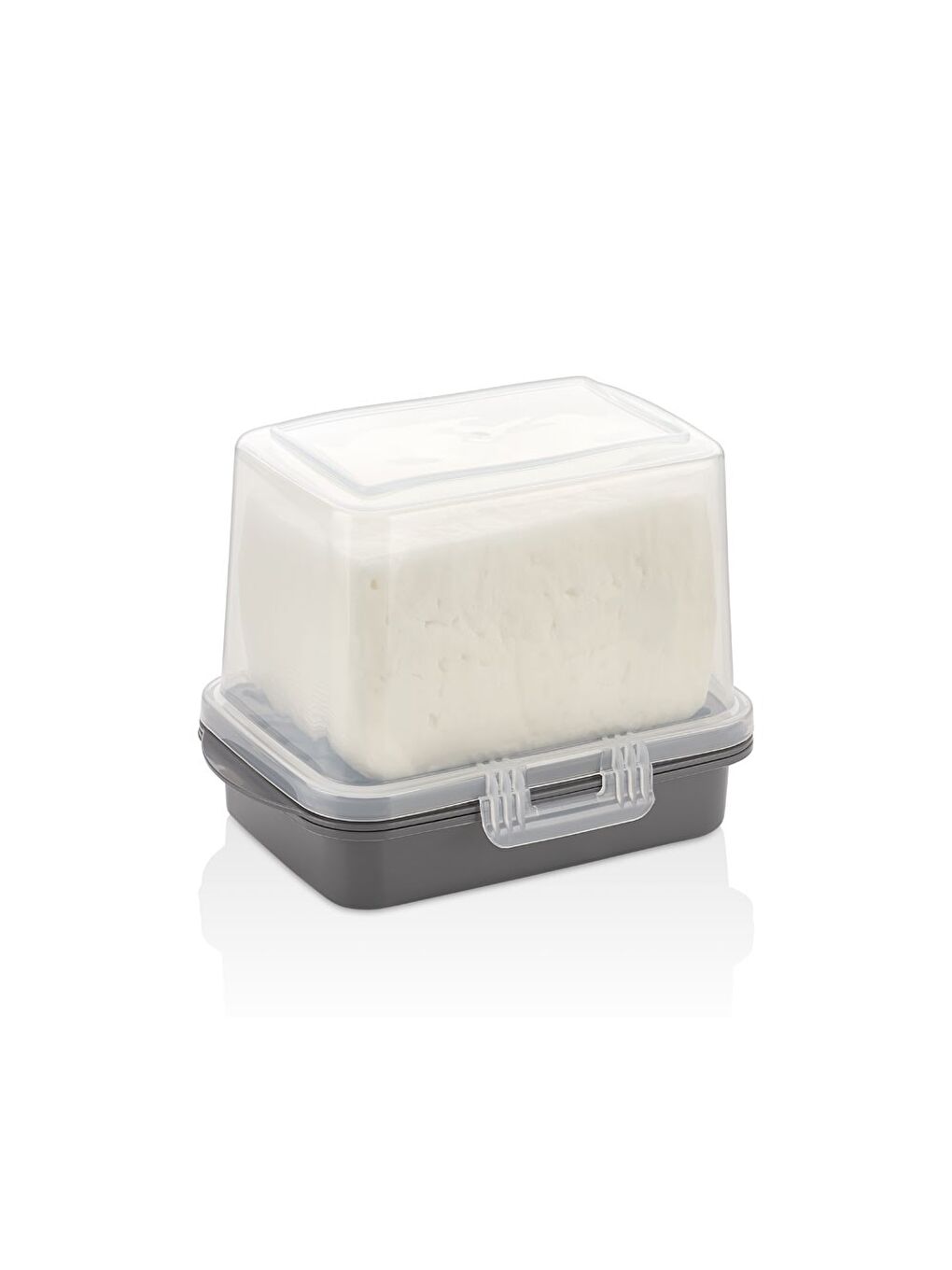 Gri Vp-073 Ecem Su Bölmeli Peynir Saklama Tazeleme Kabı Füme-1