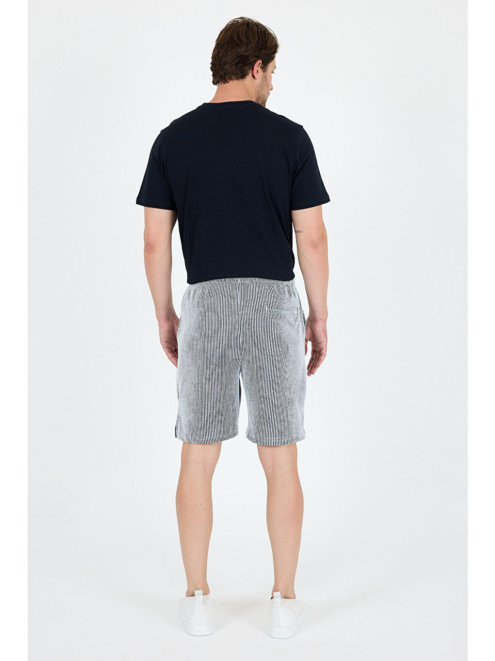 Lacivert Erkek Yan Cepli Esnek Spor Şort | Rahat Kalıp Günlük Şort | Yazlık Hafif ve Şort 2239-4