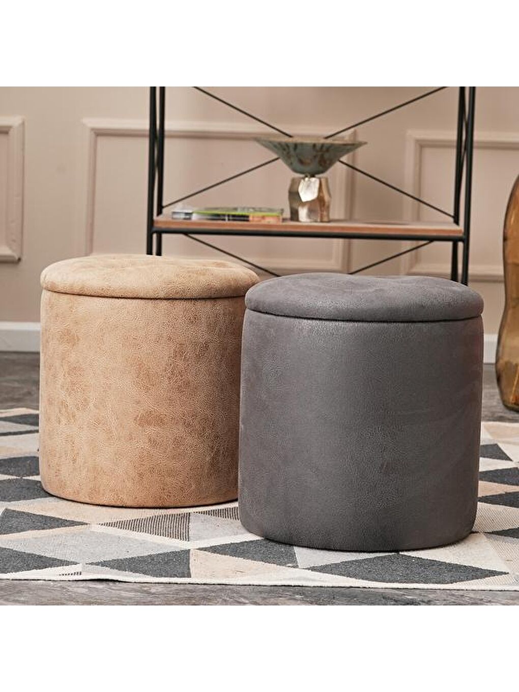 Sandıklı Puf - Bej-6