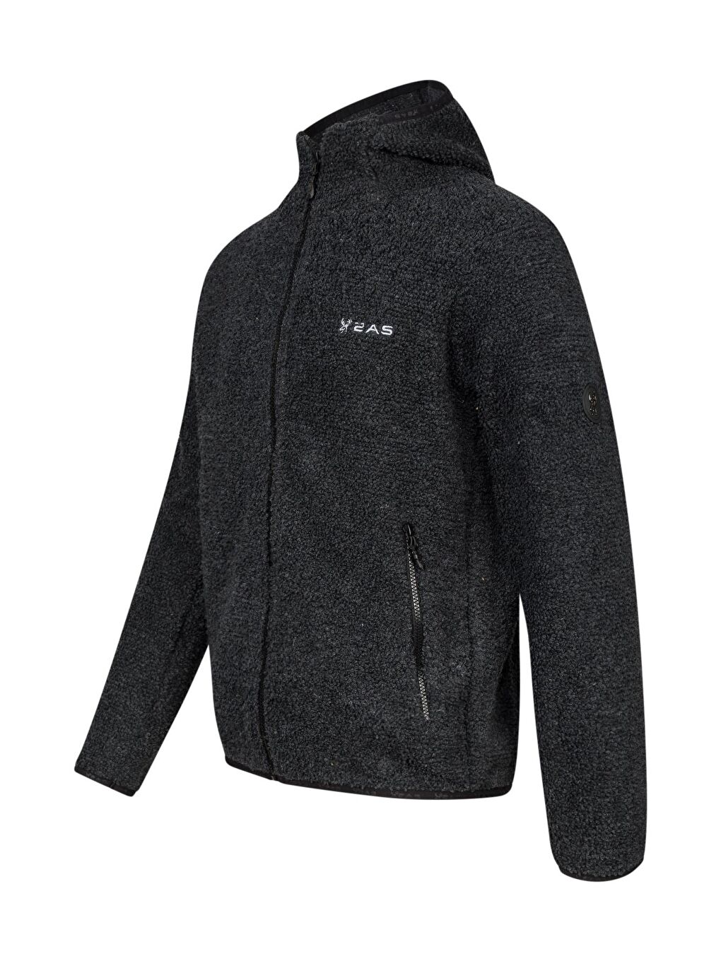 Edgar Erkek Kapüşonlu Havlu Merino Sweatshirt Siyah-1