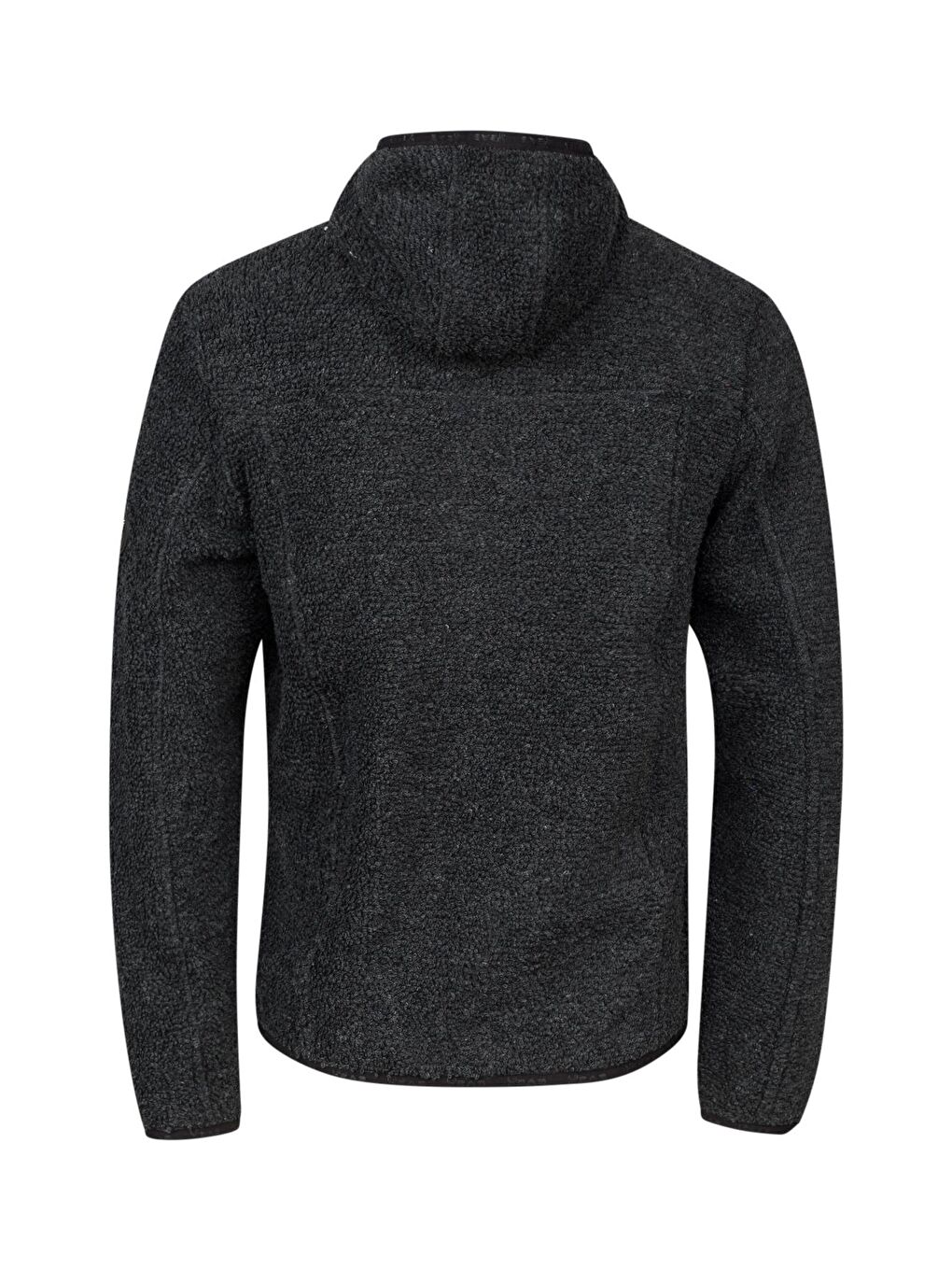 Edgar Erkek Kapüşonlu Havlu Merino Sweatshirt Siyah-3