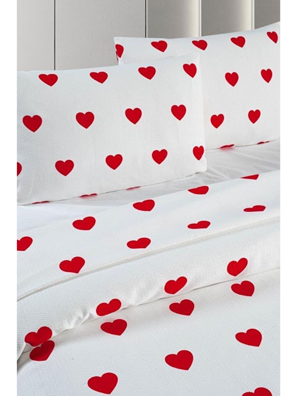 Bordo Hamlet Çarşafı Lastikli Çift Kişilik Pike Yatak Örtüsü-1