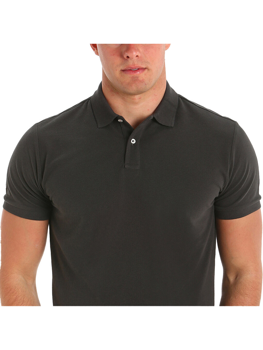 Antrasit Deck Polo Erkek Gri Polo Tişört-1