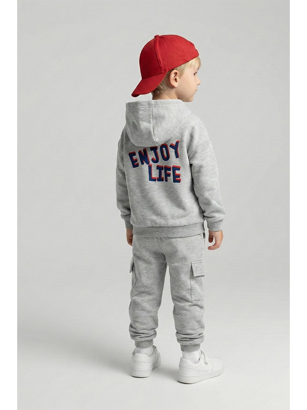 Erkek Çocuk %100 Pamuk Dinozor Baskı Gri Alt Üst Takım (3-4 Yaş 8-9 Yaş)-1