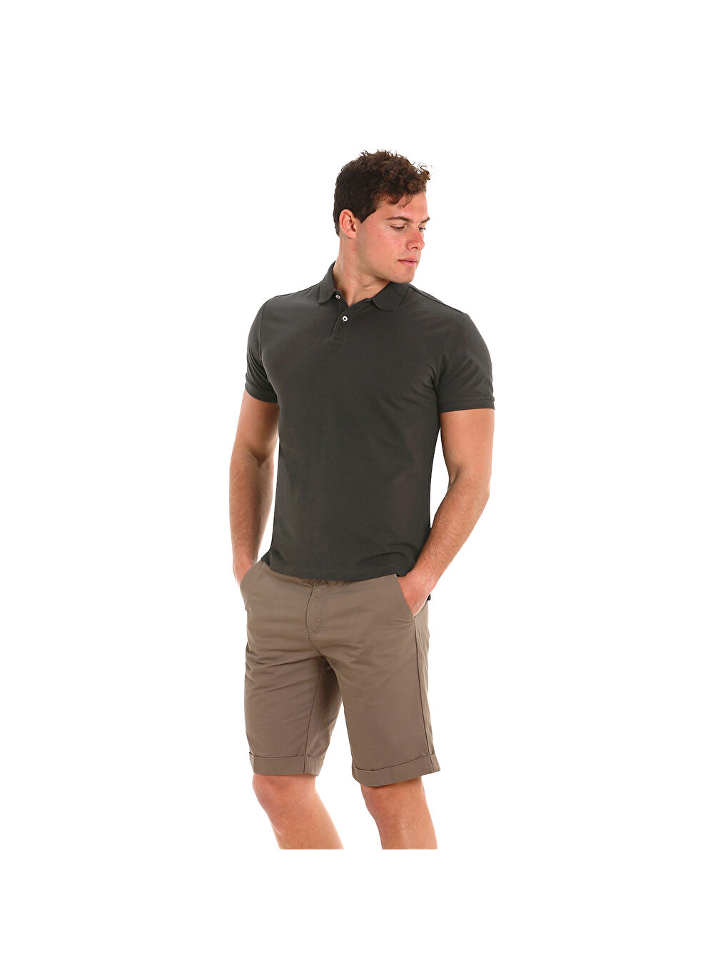 Antrasit Deck Polo Erkek Gri Polo Tişört-3