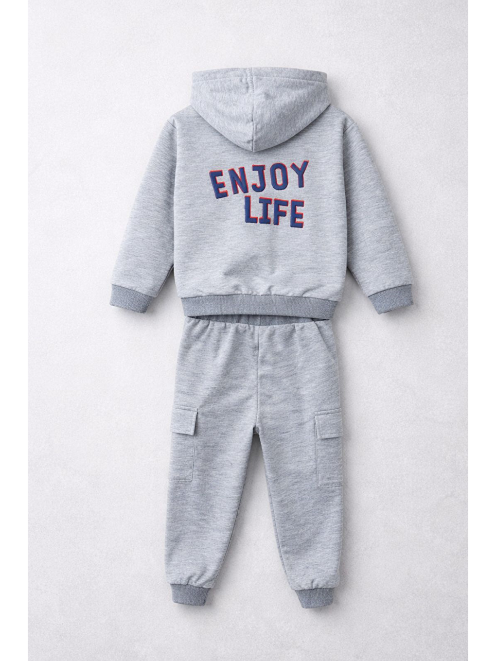 Erkek Çocuk %100 Pamuk Dinozor Baskı Gri Alt Üst Takım (3-4 Yaş 8-9 Yaş)-3