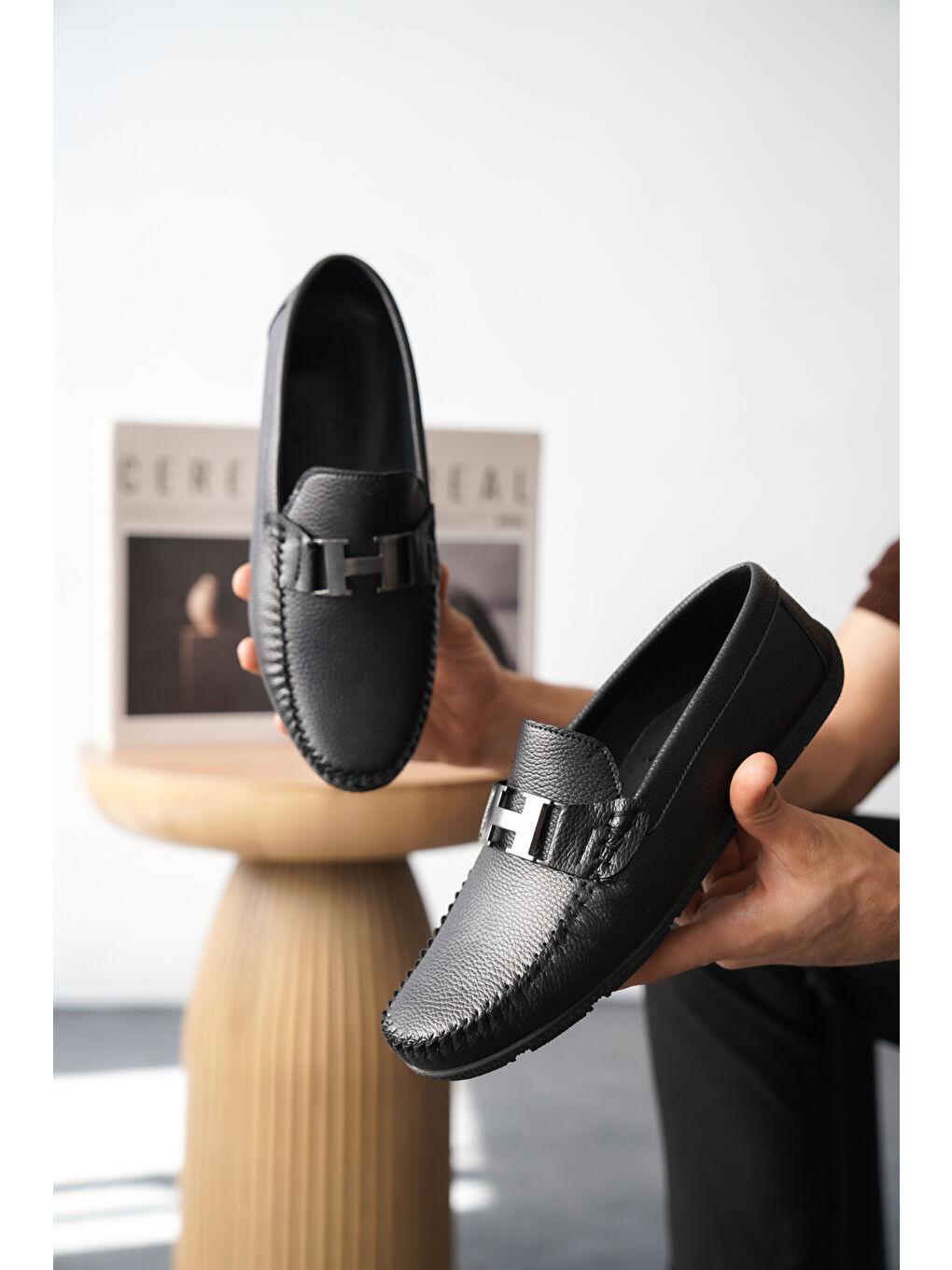 Siyah Hiktor Günlük Ortopedik Klasik Erkek Casual Loafer Ayakkabı-4