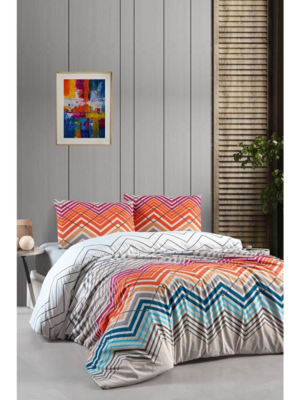 Beyaz Alexa Tek Kişilik Lastikli Çarşaf Nevresim Takımı