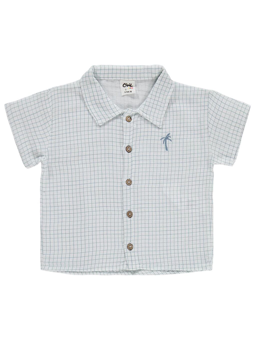 Baby Erkek Bebek Müslin Kareli 6-18 Ay Takım - Ekru 12-18 Ay-3