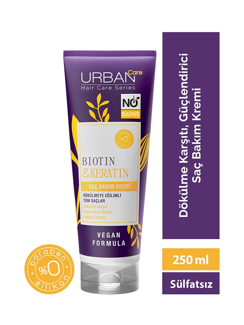 Urban Care Biotin & Keratin Dökülme Karşıtı Sülfatsız Saç Bakım Kremi 250 ml