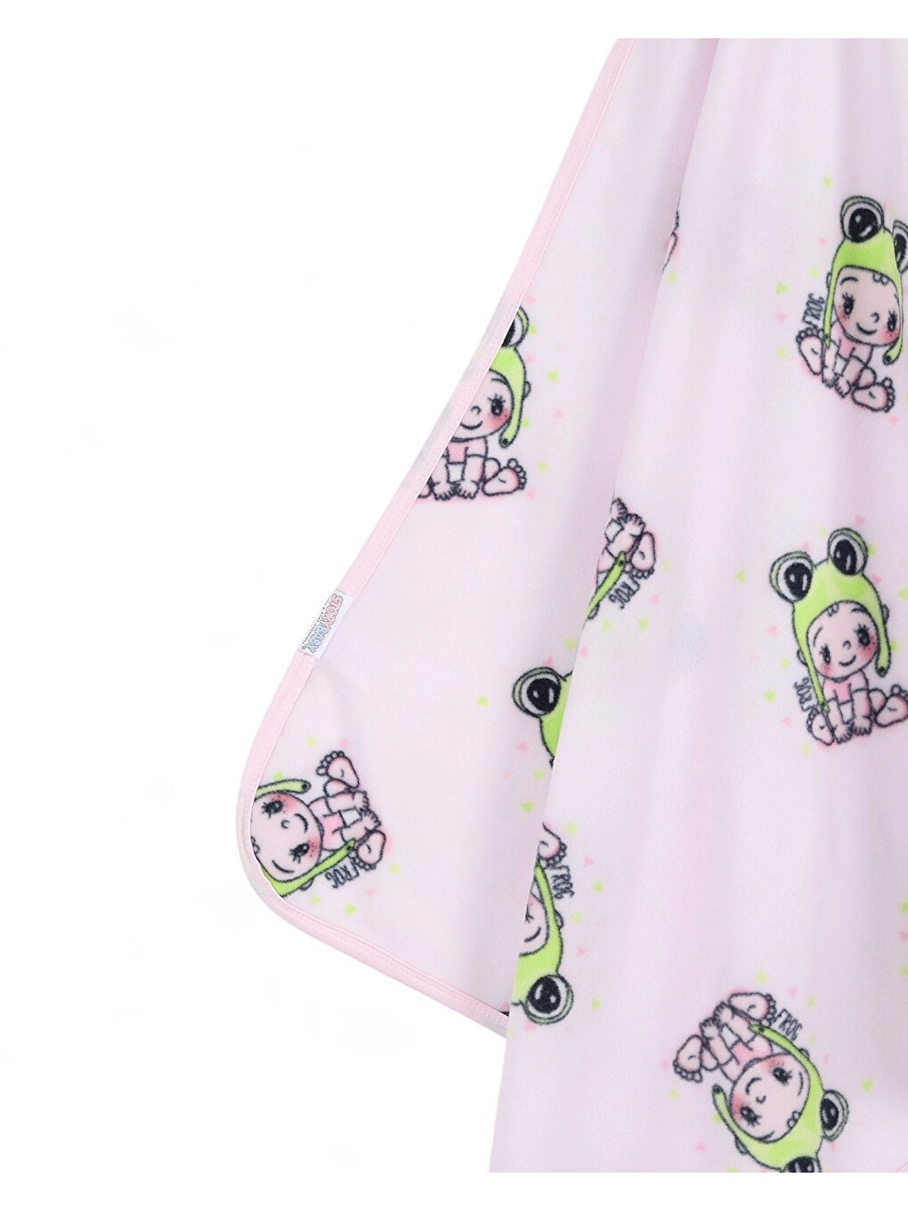 Pembe Bebek Baskılı Polar Bebek Battaniye (en:77cm Boy:87 Cm)-2
