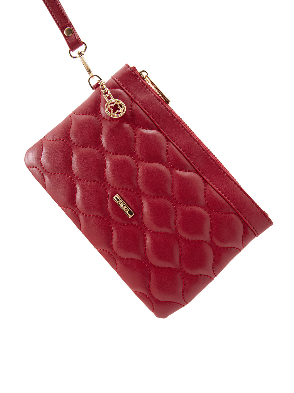 Kırmızı Czdn30007 Kapitone Fermuar Detaylı Cüzdan-2