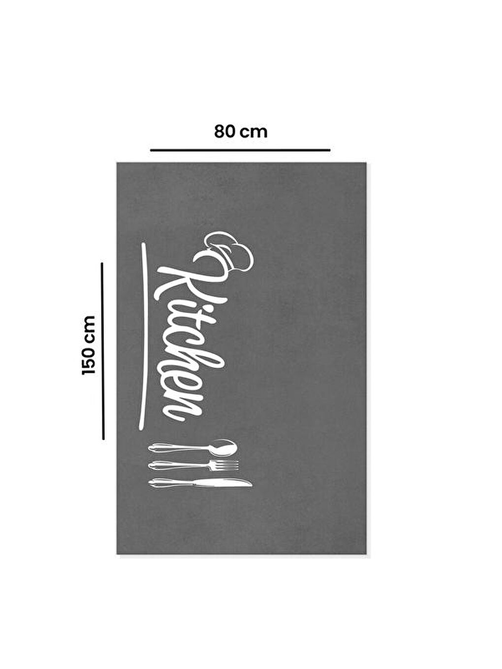 Kitchen Mutfak Halısı - Gri - 80x150 cm-7