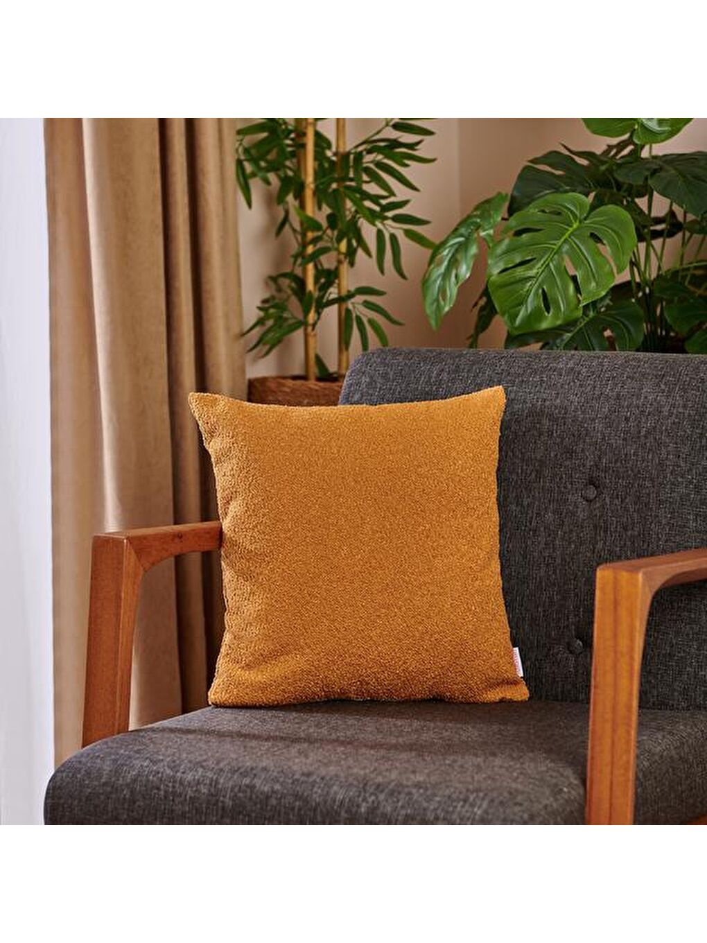 Zara Kırlent - Sarı - 43x43 cm