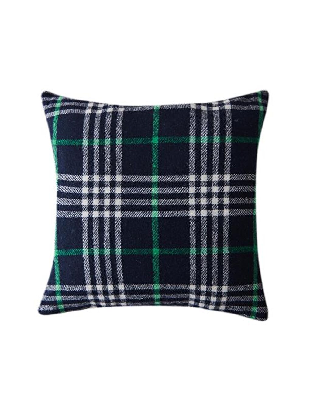 Ekose Desenli Kırlent - Lacivert - 40x40 cm-2