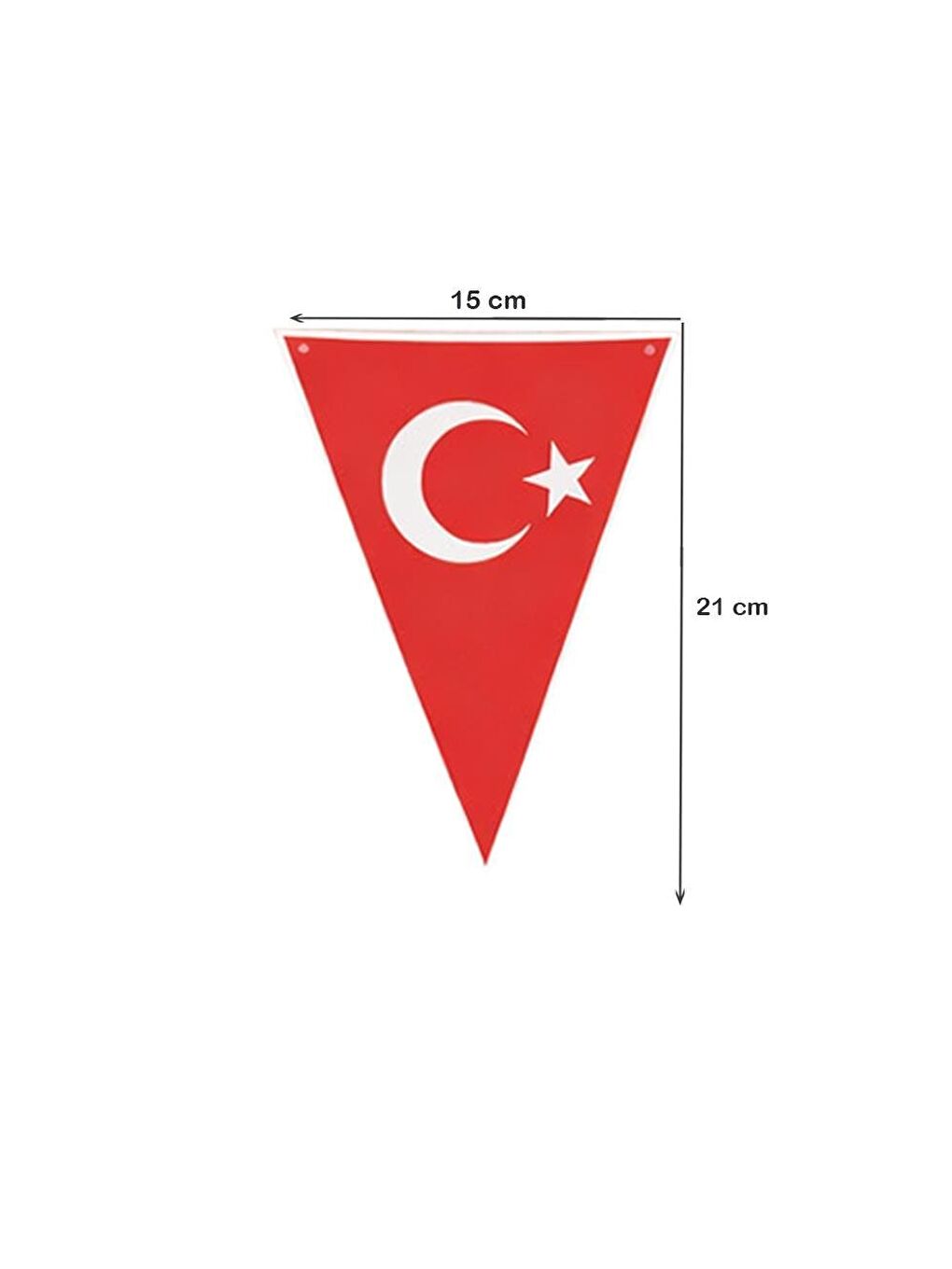 Kırmızı Türk Bayrağı Baskılı Üçgen Flama Bayrak  – Sınıf Okul Milli Bayram Dekoru-1