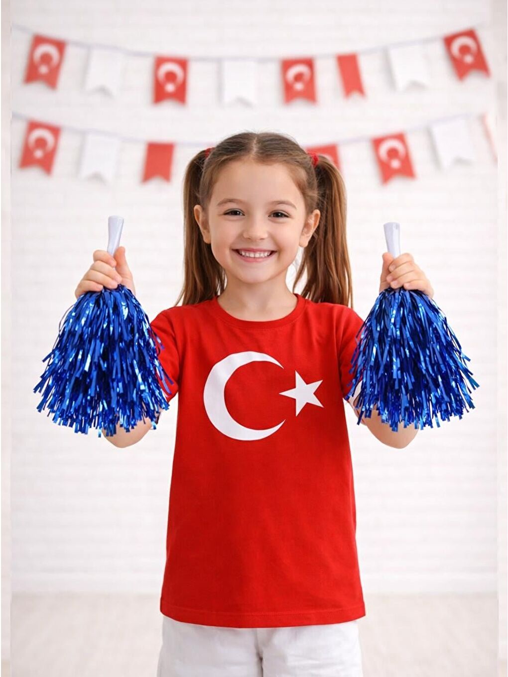 Mavi Metalik Ponpon – Milli Bayram Gösteri Ponponu 2'li