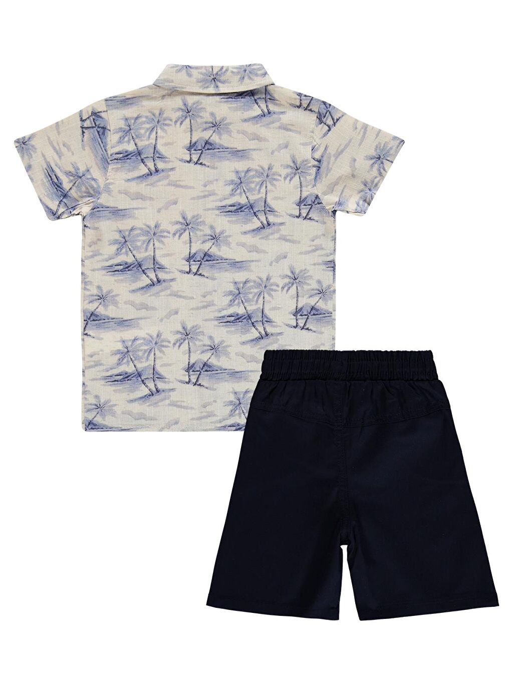 Boys Palmiye Desenli 2-5 Yaş Takım - Lacivert-1