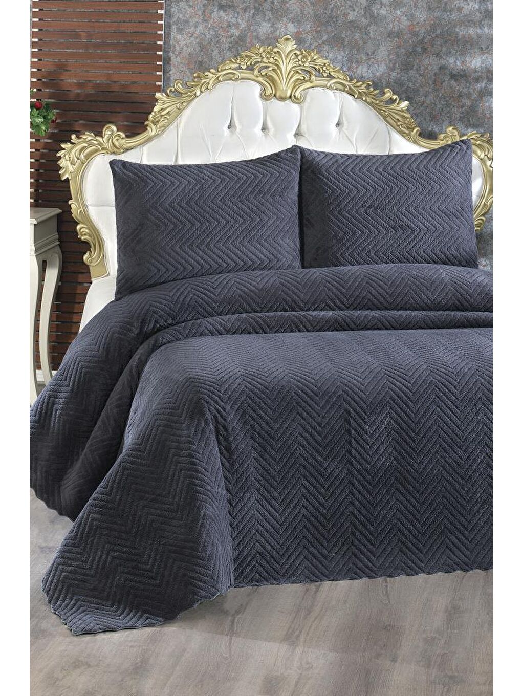 Ultrasonik Welsoft Çift Kişilik Yatak Örtüsü 230x250 Antrasit