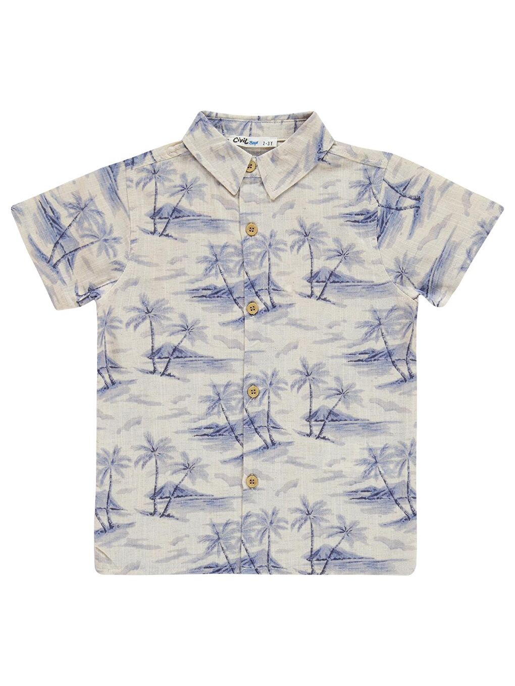 Boys Palmiye Desenli 2-5 Yaş Takım - Lacivert-2