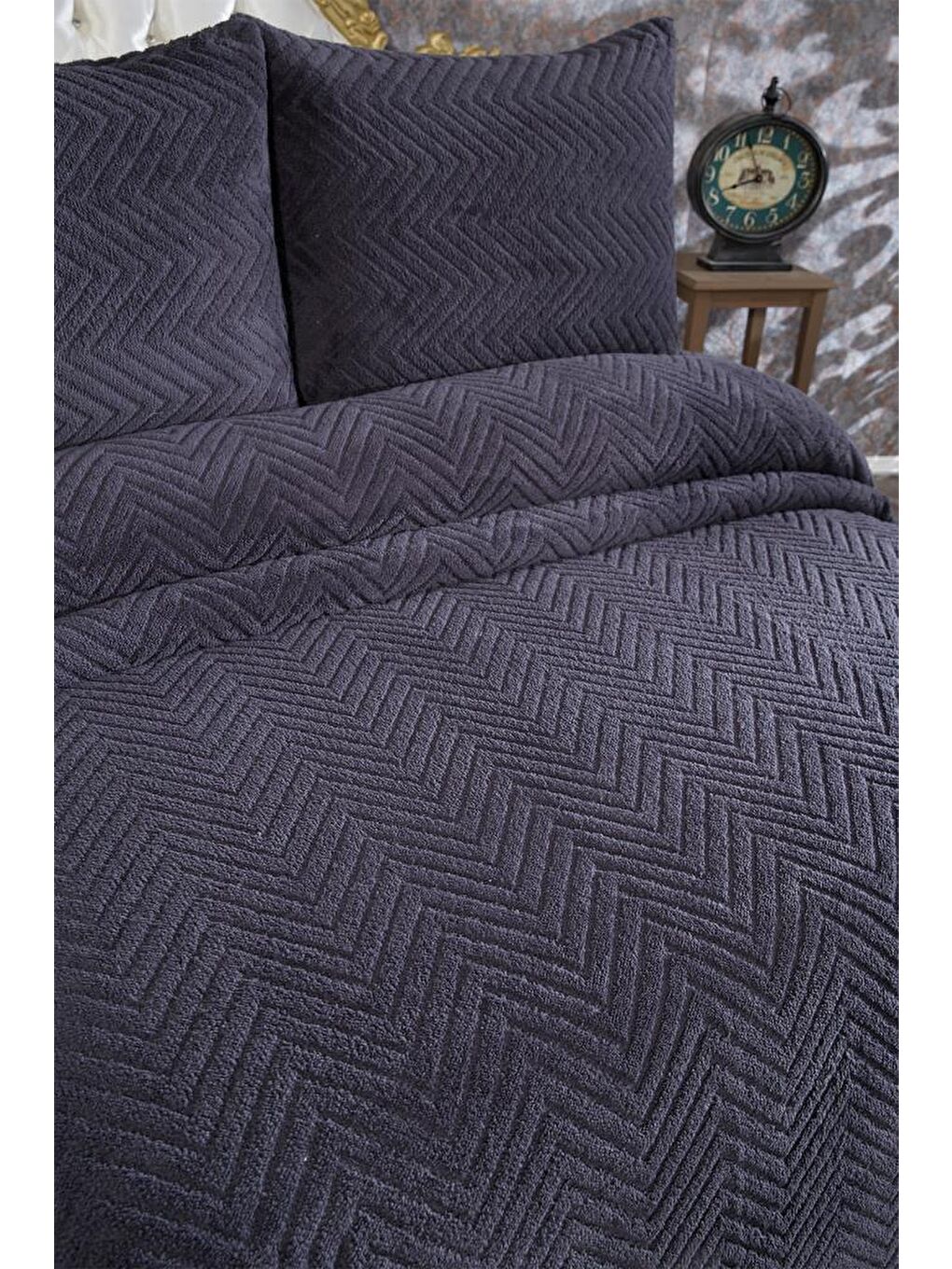 Ultrasonik Welsoft Çift Kişilik Yatak Örtüsü 230x250 Antrasit-3